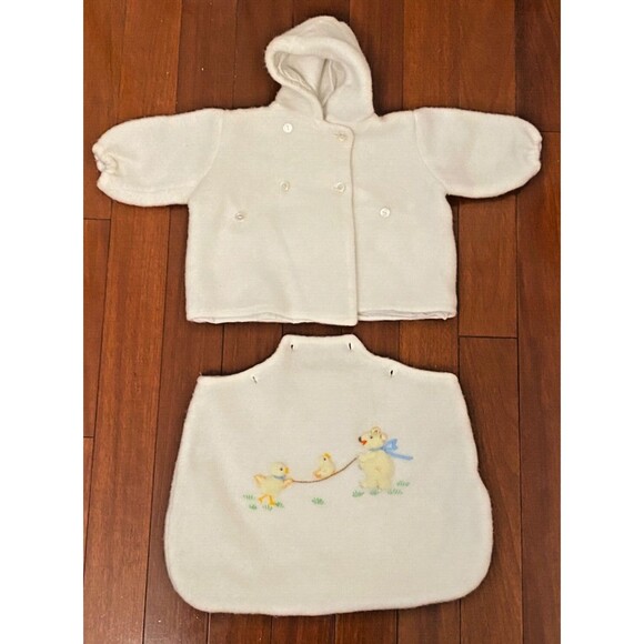 VTG I.MAGNIN Baby Coat Sack 6-12 Months Snowsuit Jacket 2 Piece Bunting ITALY - Picture 3 of 9